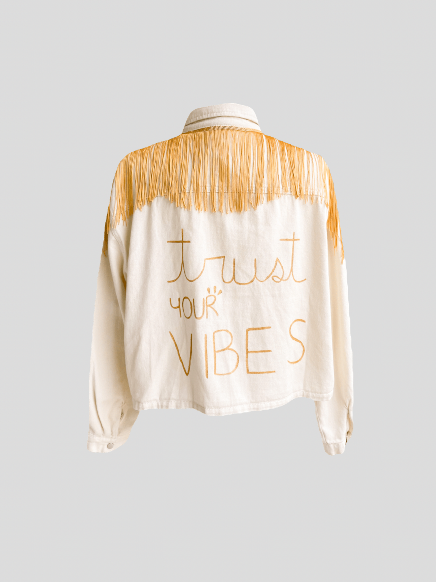 “Trust your vibes” denim jacket